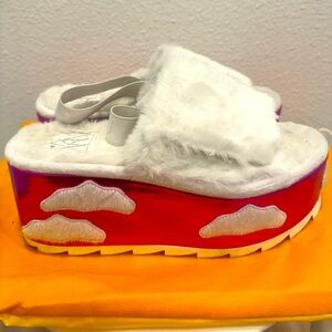 YRU PINK SKY AND CLOUD FAUX FUR